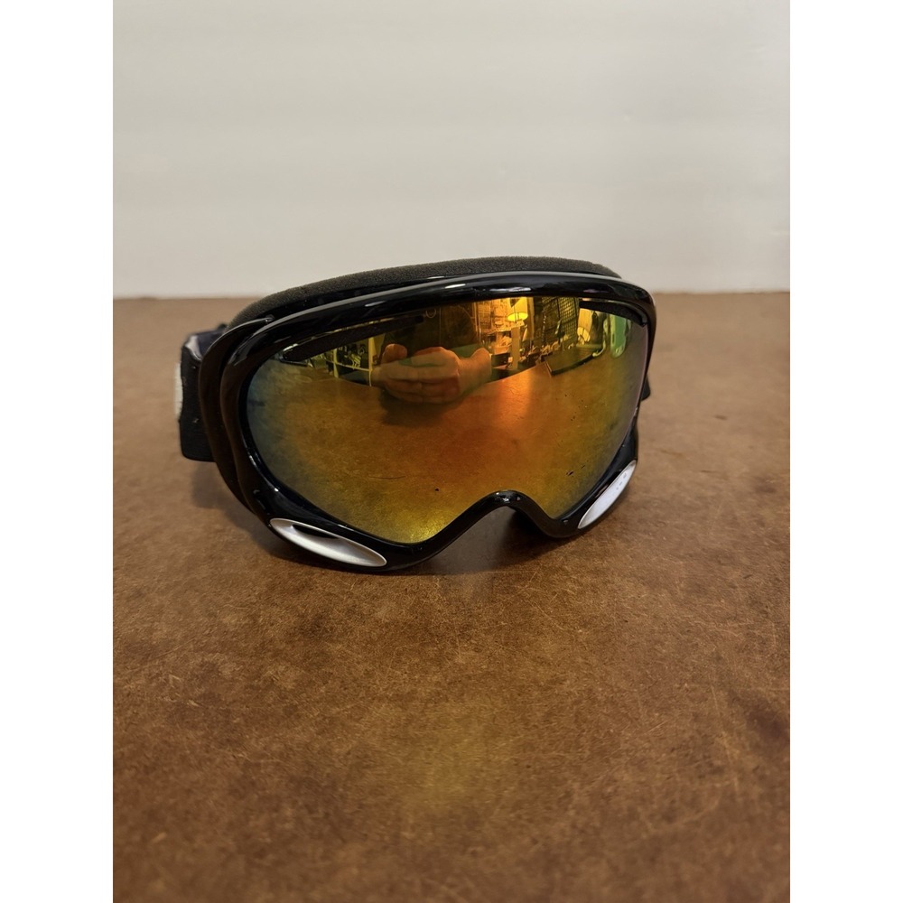 Vintage Oakley A Frame Snowboard Ski Goggles Black Frame Orange Lens Used